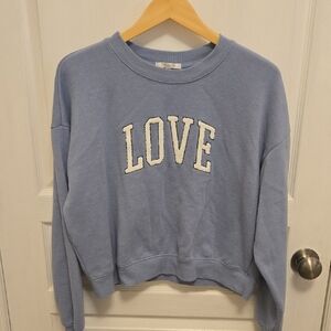 Z Supply Blue Sweatshirt with LOVE Graphic